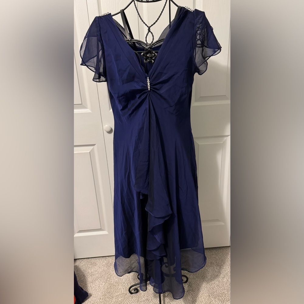 Navy Blue Elegant Evening Dress